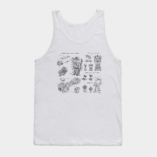 Tranformers With Optimus Prime, Autobot and Decepticon Patent Image Tank Top